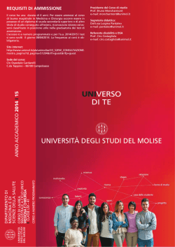 UNIVERSO DI TE - Università degli Studi del Molise
