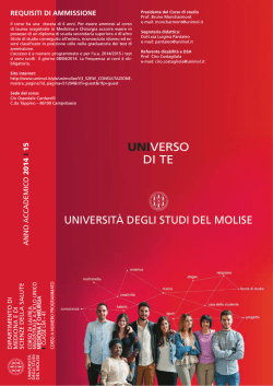 UNIVERSO DI TE - Universit&agrave; degli Studi del Molise