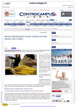 Elezioni Studentesche Uniud: risultati ed eletti Senato, Cda e Ardiss