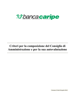 Criteri per la composizione del Consiglio di Amministrazione