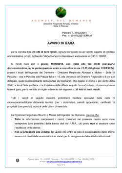 AVVISO DI GARA - Agenzia del Demanio