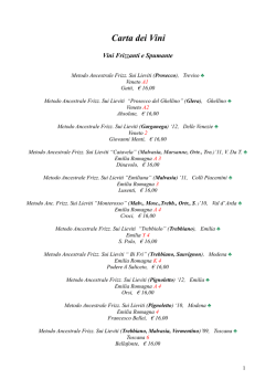 Carta dei Vini - Rosso di sera