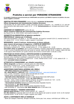 Stranieri: dover rivolgersi