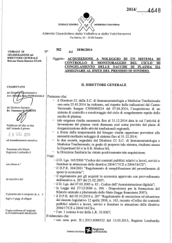 2014/ 454 8 - Azienda Ospedaliera della Valtellina e della