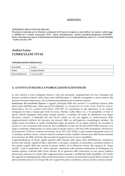 Andrea Lanza CURRICULUM VITAE - Universit&agrave; degli Studi di Milano