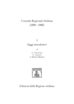 Consulta Regionale Siciliana - Assemblea Regionale Siciliana