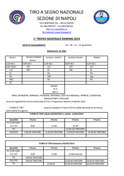 Il Programma del 1&deg; Ranking 2014 - TSN