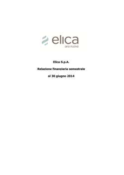 Elica S.p.A. Relazione finanziaria semestrale al 30 giugno 2014