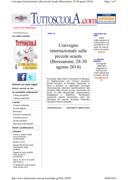 Convegno internazionale sulle piccole scuole (Bressanone, 28