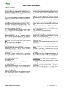 TERMINI E CONDIZIONI PROGRAMMA FEDELT&Agrave;