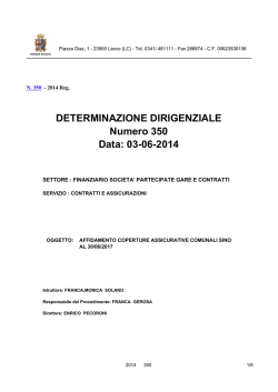 DETERMINAZIONE DIRIGENZIALE Numero 350
