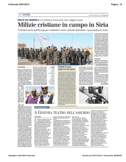 Milizie cristiane in campo in Siria