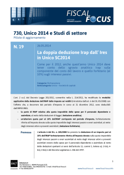 730, Unico 2014 e Studi di settore