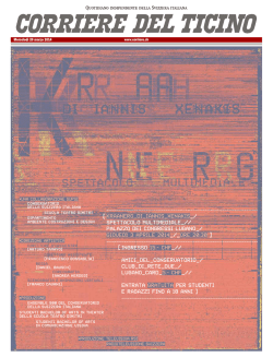 15.&ndash; CHF gratuita 5.&ndash; CHF gioved&igrave; 3 Aprile 2014 ore 20.30