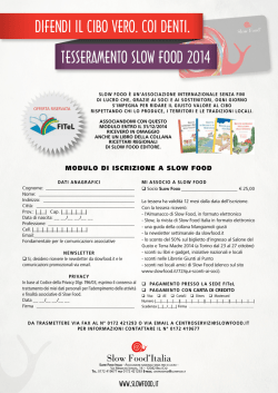 TesseramenTo slow Food 2014 difENdi il CiBo VERo. Coi dENti.