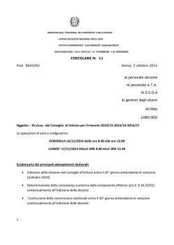 Circ n. 11 - Elezione del Consiglio di Istituto per il