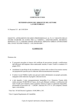 Affidamento incarico professionale per verifica asseverazione