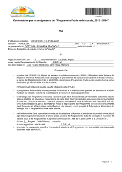 Convenzione distribuzione frutta nelle scuole