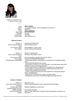 FORMATO EUROPEO PER IL CURRICULUM VITAE