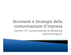 Comunicazione di Marketing - Stella Romagnoli: le lezioni