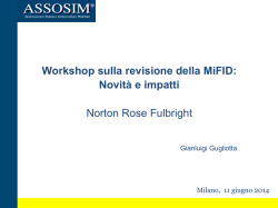 Workshop sulla revisione della MiFID: Novità e impatti