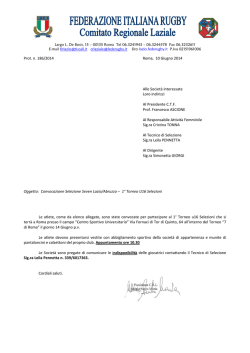 Prot. n. 186/2014 Roma, 10 Giugno 2014 Alle Società interessate