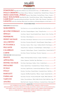 MENU - Pizzeria Solario
