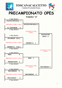 la fase finale: clicca qui per vedere i tabelloni ad