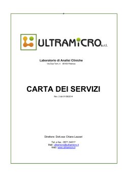 CARTA DEI SERVIZI - Laboratorio Ultramicro