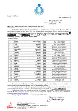 Allenamento selezione atleti Femminile