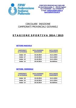 Indizione Campionati di Categoria - A.S. 2014-2015
