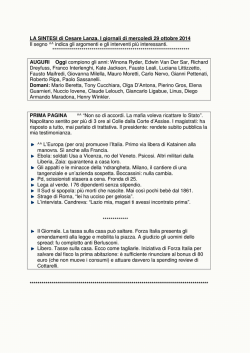 Clicca qui per leggere la sintesi di Cesare Lanza