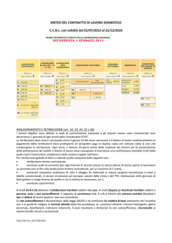 SINTESI DEL CONTRATTO DI LAVORO DOMESTICO C.C.N.L. con