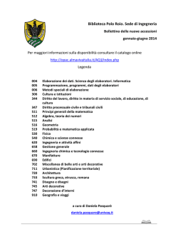 bollettino delle nuove accessioni della Biblioteca