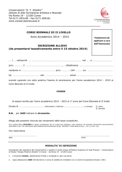 MODULO ISCRIZIONE BIENNIO A.A. 2014-2015
