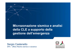 Microzonazione sismica e analisi della CLE a supporto della