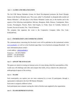 Art. 1 &ndash; GAMES AND ORGANIZATION The Gal CSR