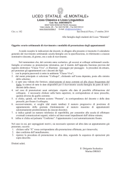 Ricevimento: istruzioni e orari per il 2014/15