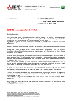 1 OGGETTO: Compilazione Verbali ECODAN