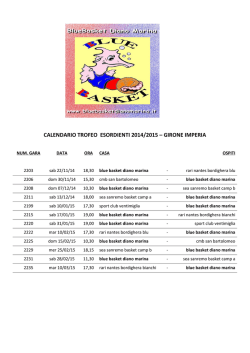 calendario esordienti 2014/15 – prima fase – girone imperia