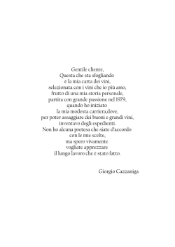 Carta dei vini - Ristorante Arti