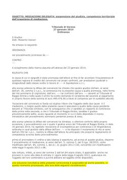 Giurisprudenza Mediazione dopo Riforma 2013