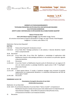 patologia psichiatrica in et&agrave; evolutiva con particolare riguardo alla