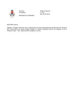 Comune Determinazione di Argenta n. 221 del 29-05