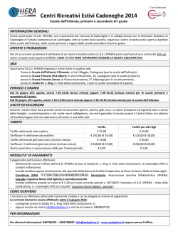 Centri Ricreativi Estivi Cadoneghe 2014