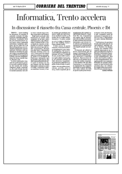 Informatica, Trento accelera - Federazione Trentina della
