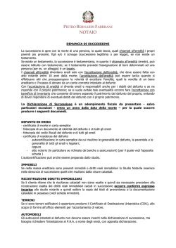 Dichiarazione di successione - Studio Notarile Bernardi Fabbrani
