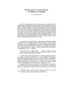 Divinit&agrave; greche e devoti etruschi: un dialogo per immagini