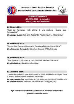SEMINARI TEMATICI AA 2014-2015