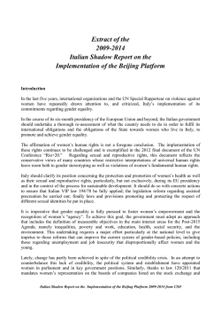 Extract of the 2009-2014 Italian Shadow Report on the
